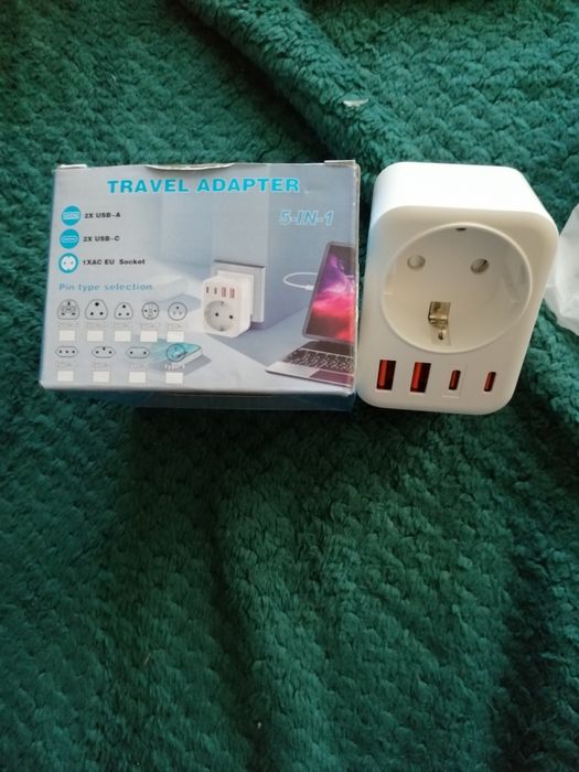 Adapter Włochy do gniazdka, 5 w 1, adapter podróżny Włochy 3 biegunowe