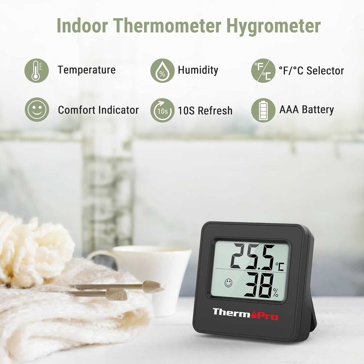 ThermoPro TP157 Higrômetro digital com termômetro uso interno 3x