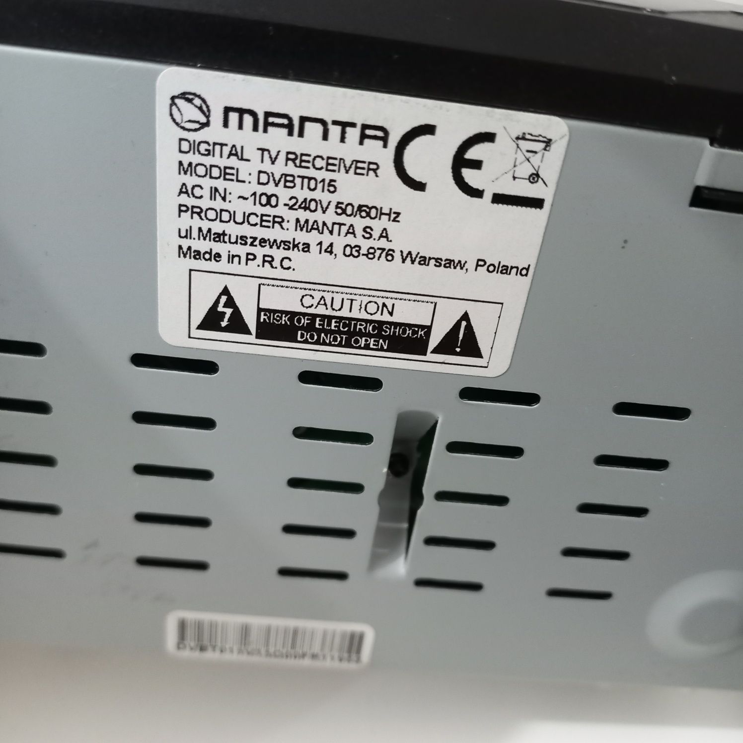 to dekoder DVB-T2, model Manta DVBT015.