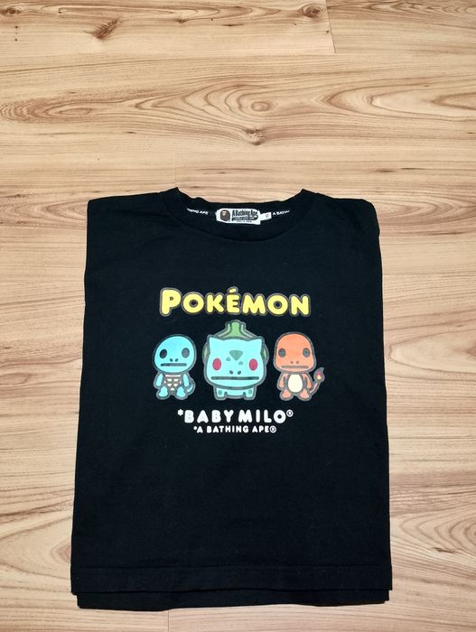 Czarna Koszulka Damska Crop Top A Bathing Ape Bape Baby Milo x Pokemon