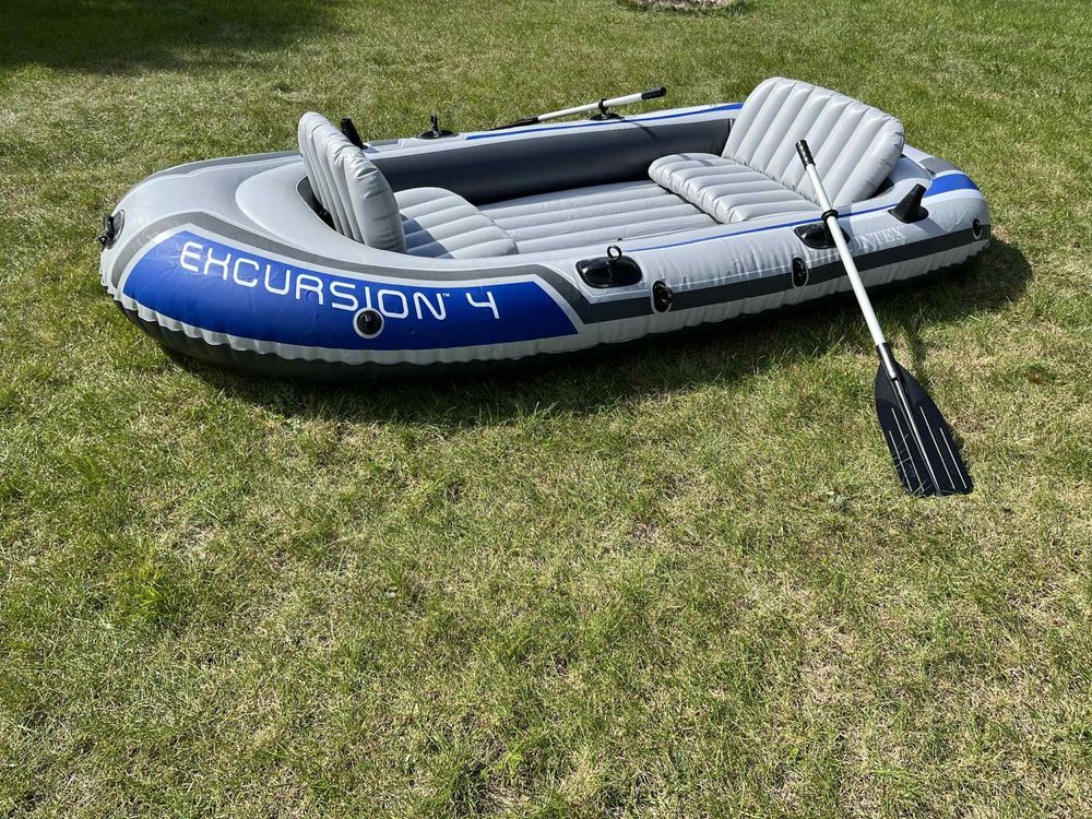 Ponton Intex Excursion 4 – używany tylko 4 razy, komplet akcesoriów