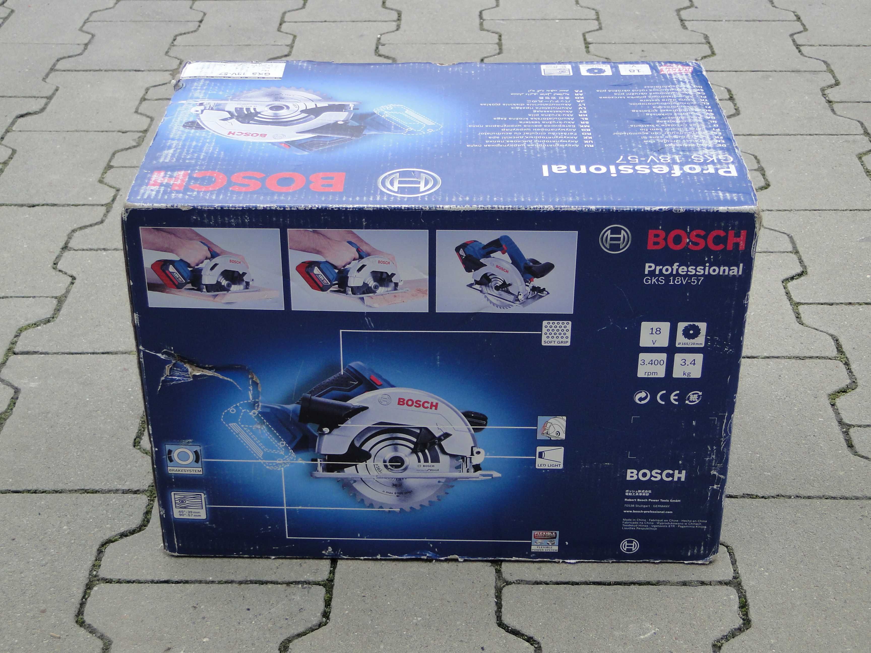 Pilarka tarczowa piła akumulatorowa body AKU BOSCH GKS 18V-57 18V Nowa