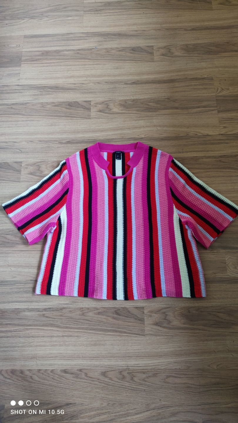 Lindex kolorowy sweter paski pionowe L retro vintage