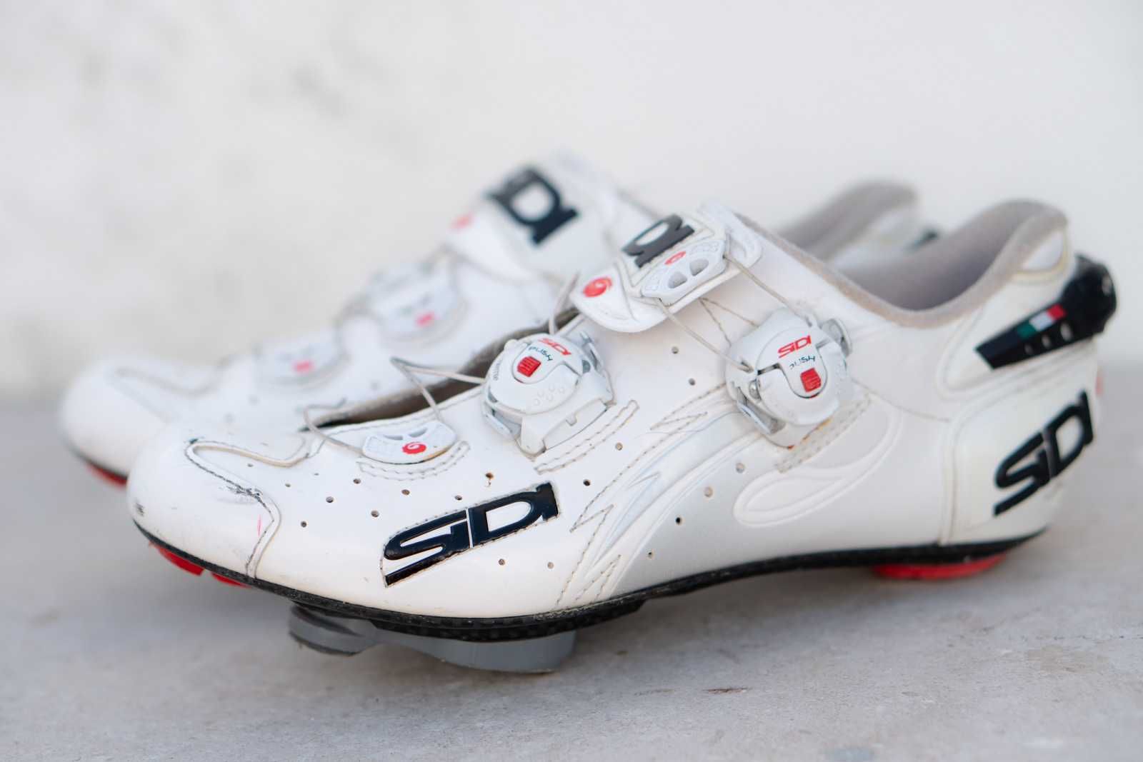 Sapatilhas de Ciclismo Sidi Wire Carbon – Tamanho 39 EU – Brancas