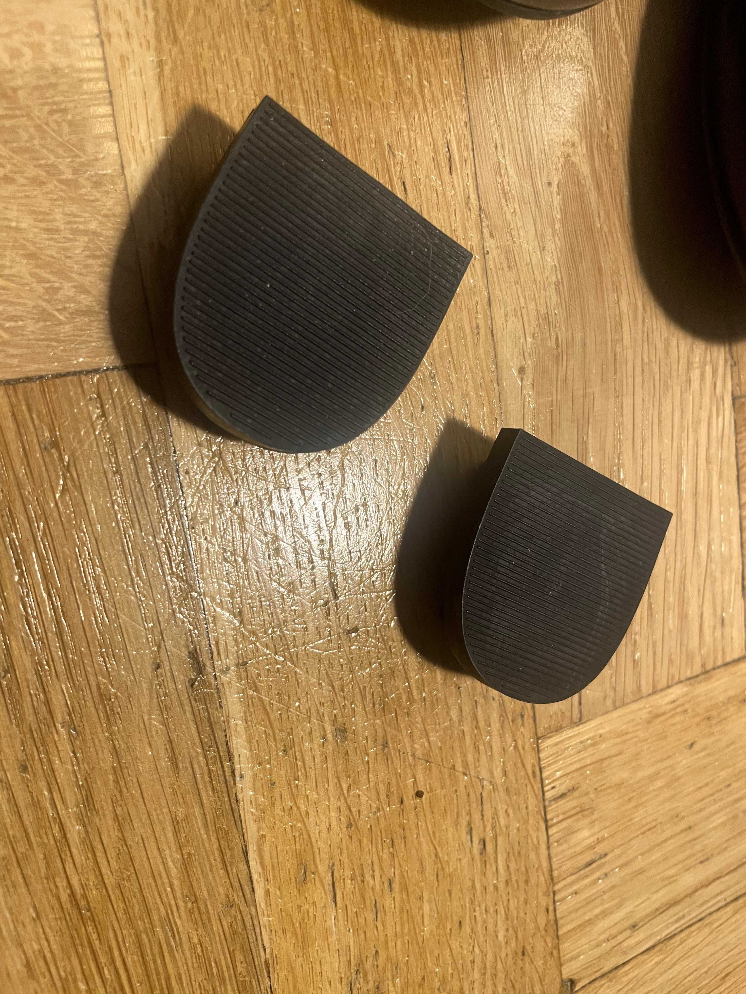 Skórzane czółenka z paskiem, Espinto, roz. 38,5 , obcas 5 cm, używane