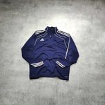 MĘSKA Bluza Sportowa Suwak Adidas 3 Paski Granatowa Haft ClimaCool