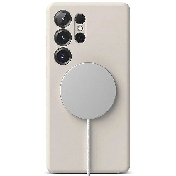 Etui Ringke Silicone MagSafe na Samsung Galaxy S25 Ultra - beżowy