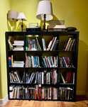 estante preta / black bookcase 143cm x 143 cm x 30 cm