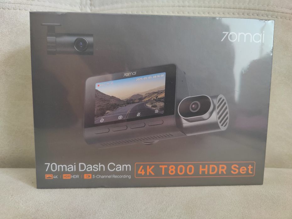 Відеореєстратор 70mai Dash Cam 4K T800 + rear cam rc 24 + sd card 256