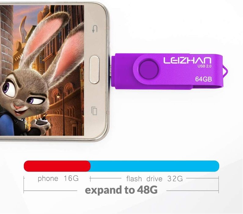 leizhan Podwójny port Pamięć USB 2.0 64 GB OTG