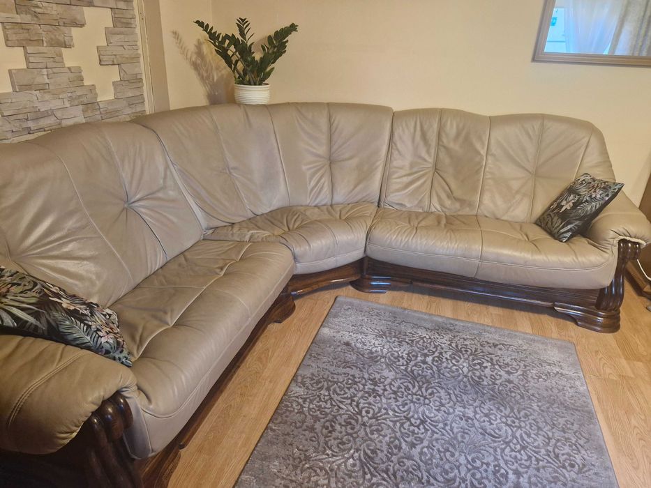antyki, sofa, tapicerka skóra