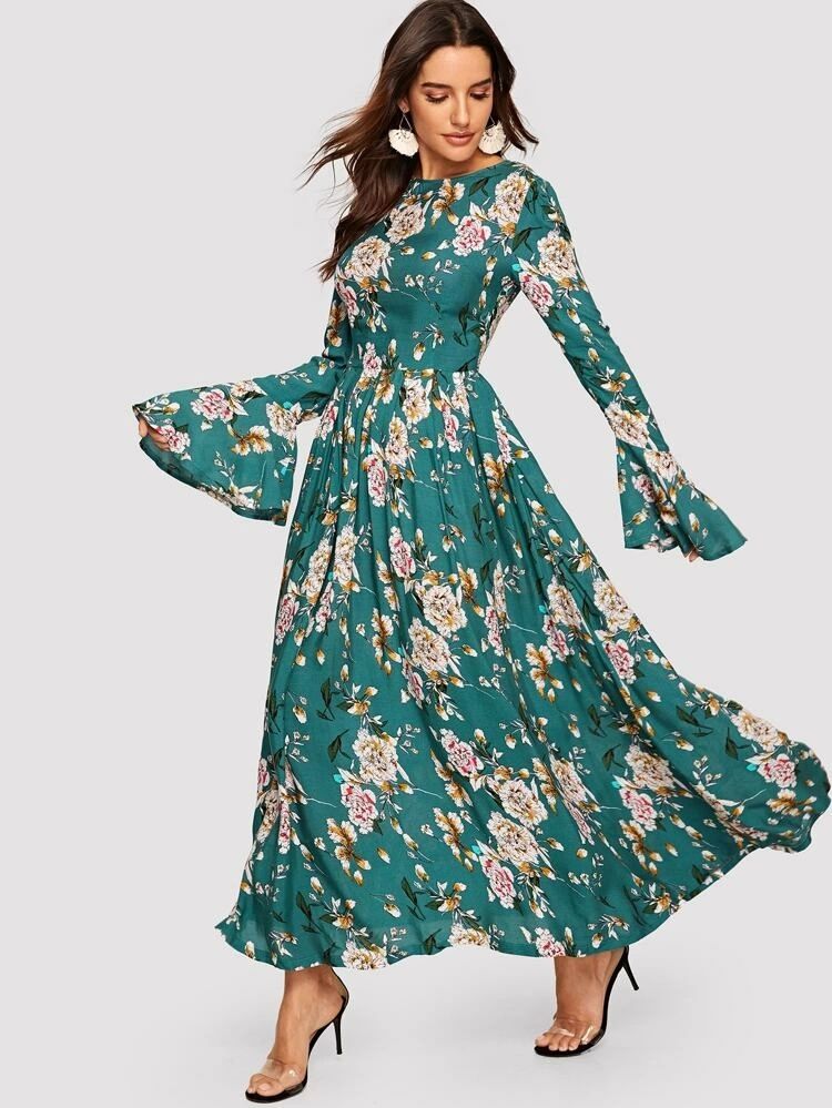 Idealna sukienka maxi kwiaty kwiatowa komunia rayon XL L M
