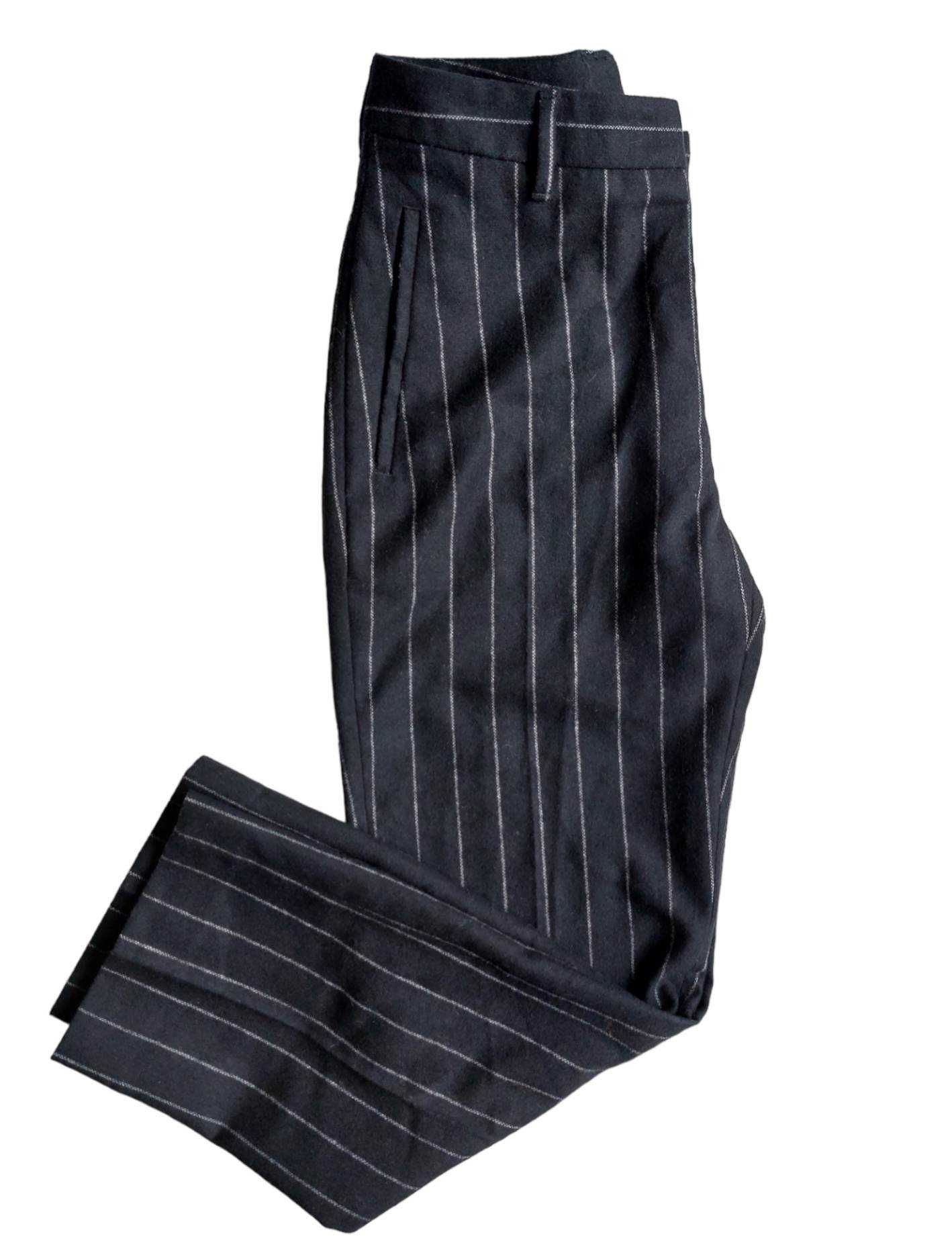 Piękne wełniane czarne spodnie w paski rozm. XS/S marka premium - Hope