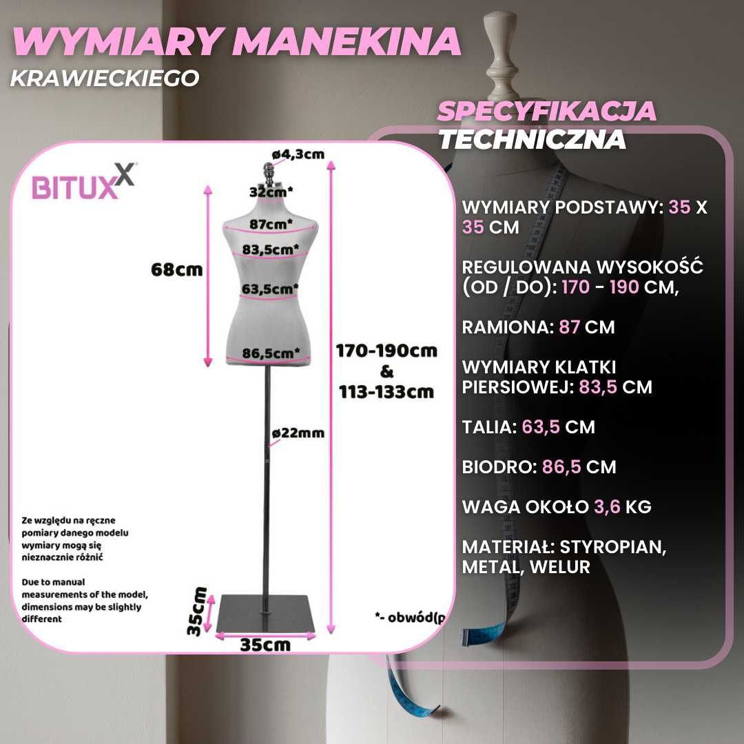 manekin krawiecki damski manekin krawiecki regulowany - Nowy!