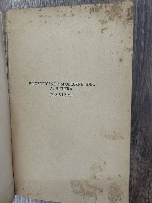 Książka Filozoficzne i społeczne idee A. Hitlera Józef Pastuszka 1938