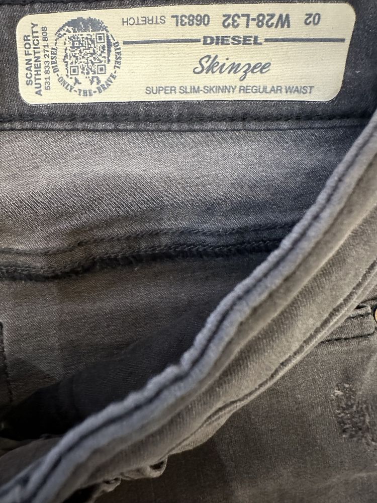 Spodnie jeansy rurki diesel skinzee rozm 28