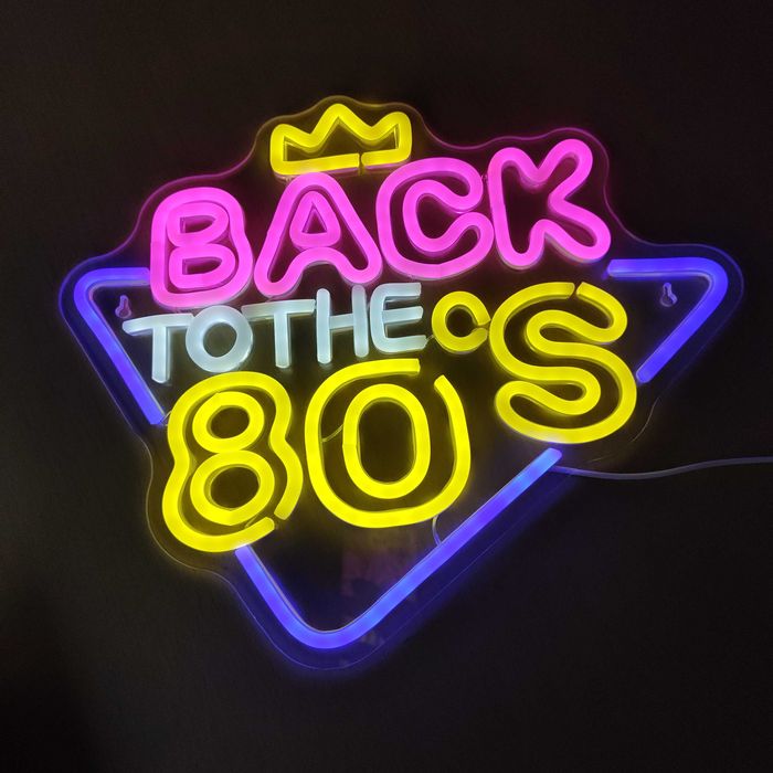 Sinal de Luz Néon Back to 80's Musica Festas