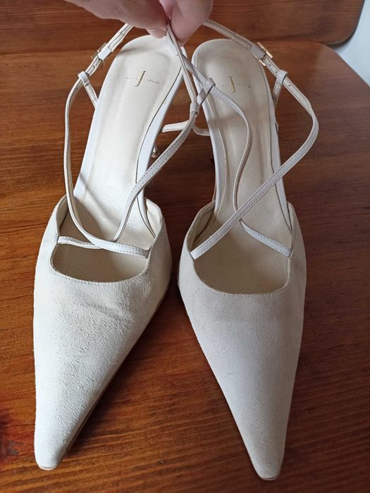 Білі весільні туфлі з натуральної замші Jasper Conran 41 розмір Італія