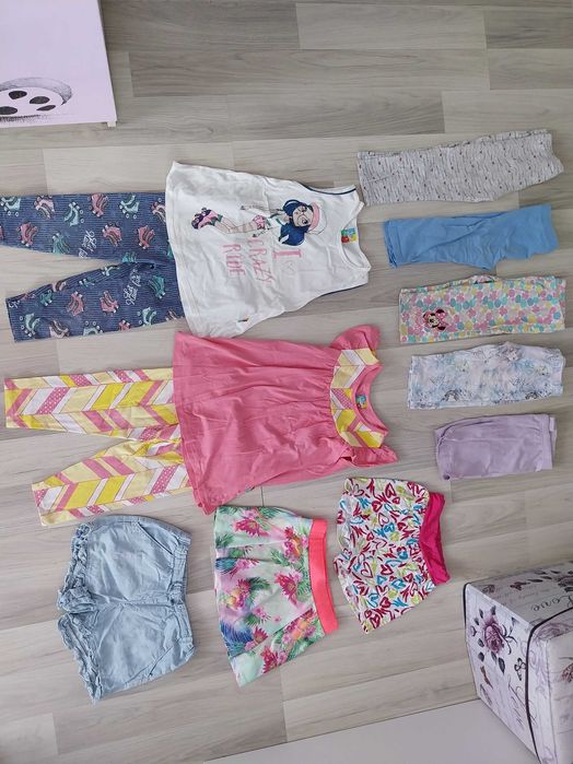 Zestaw lato dziewczynka rozmiar 116 spidenki tuniki