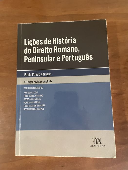 Lições de História do Direito Romano, Peninsular e Português