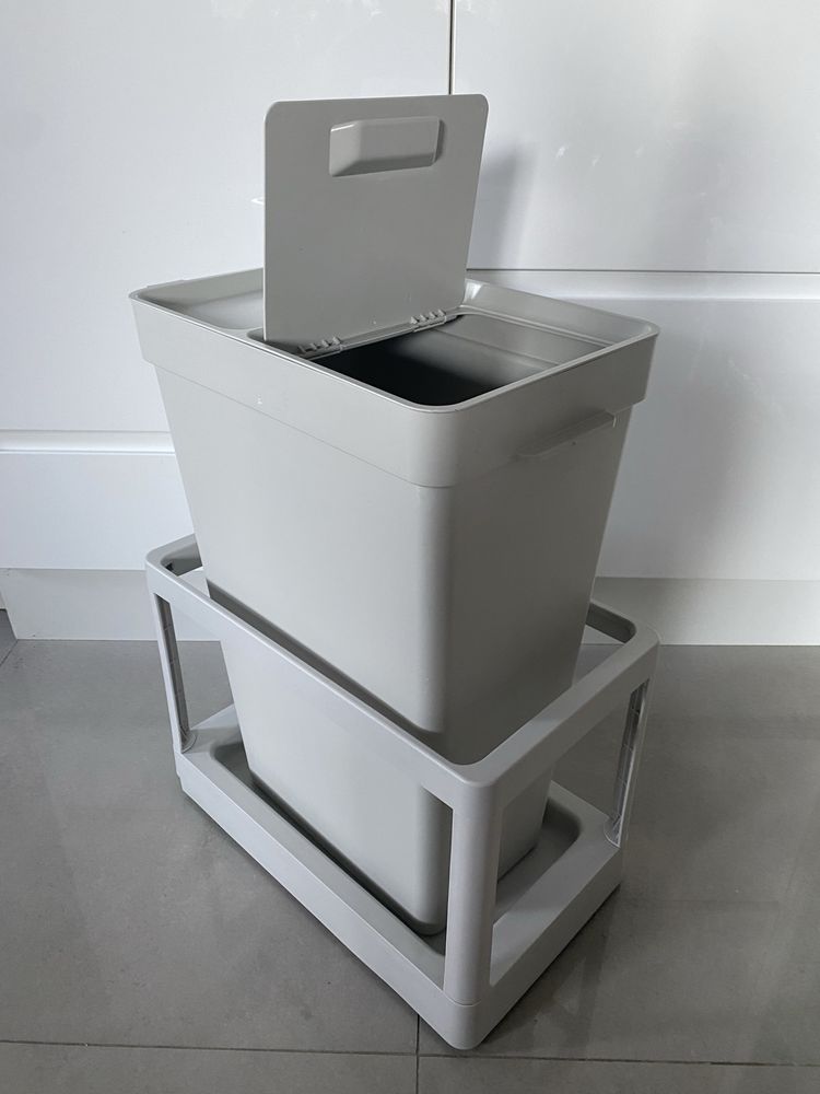 HALLBAR IKEA - nowy zestaw: wysuwana rama i kosz 35 l do sortowania