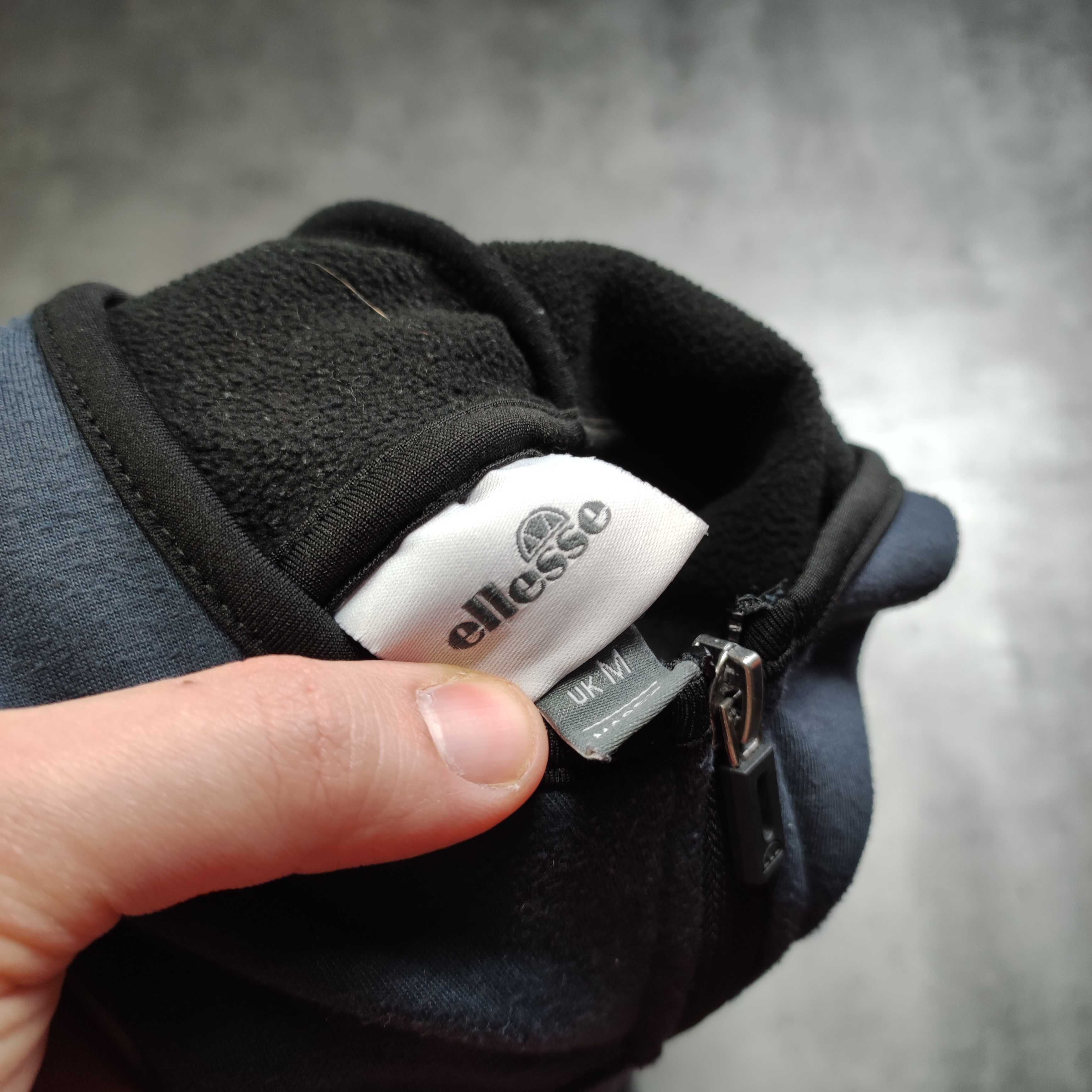 MĘSKA Bluza z Kapturem Suwak Granatowa Ellesse Tech Fleece Sportowa