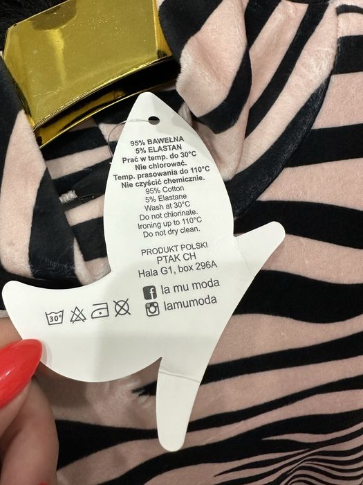 Sukienka welurowa Zebra La..mu moda