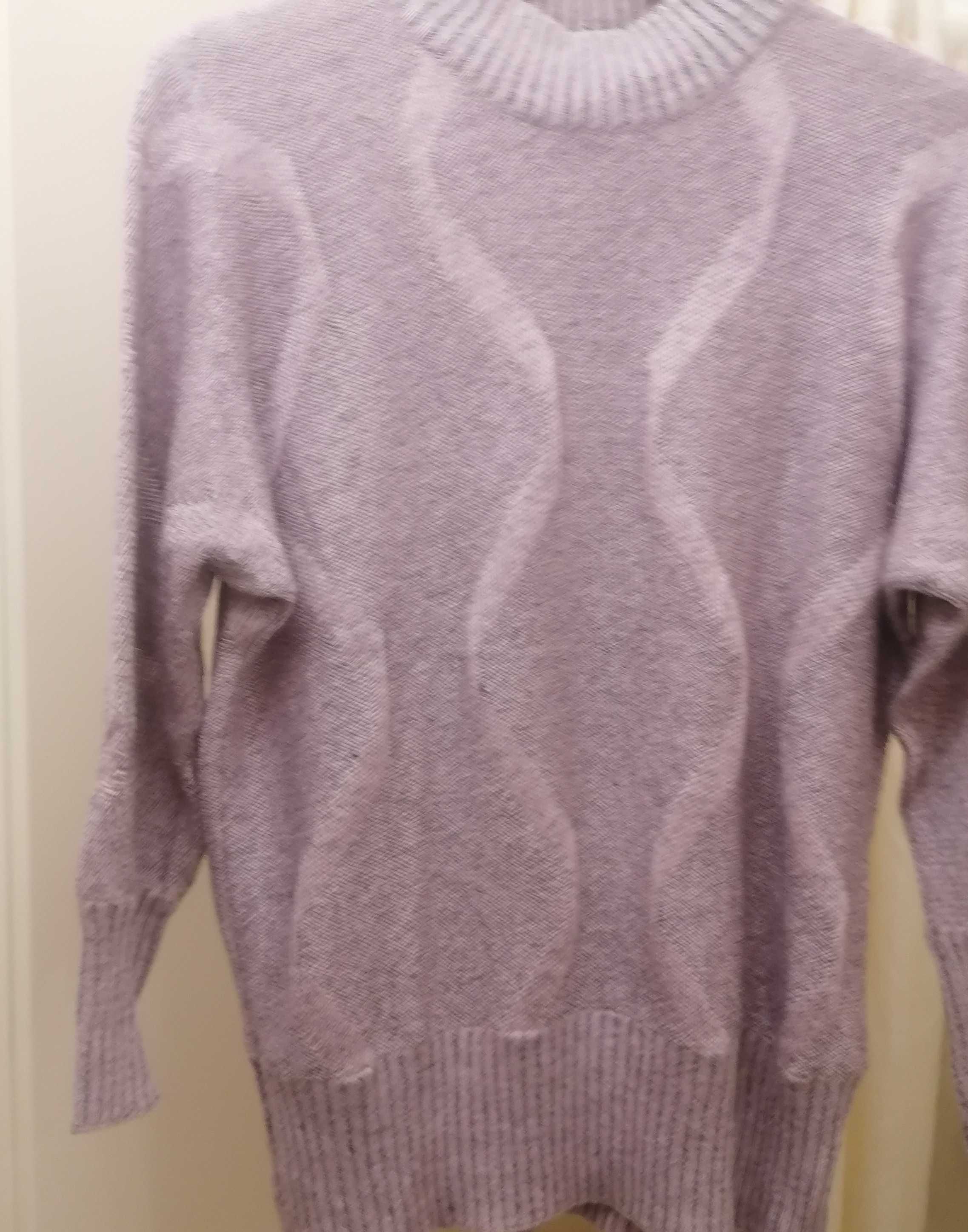 Sweter poliakrylowy wrzosowy M/L