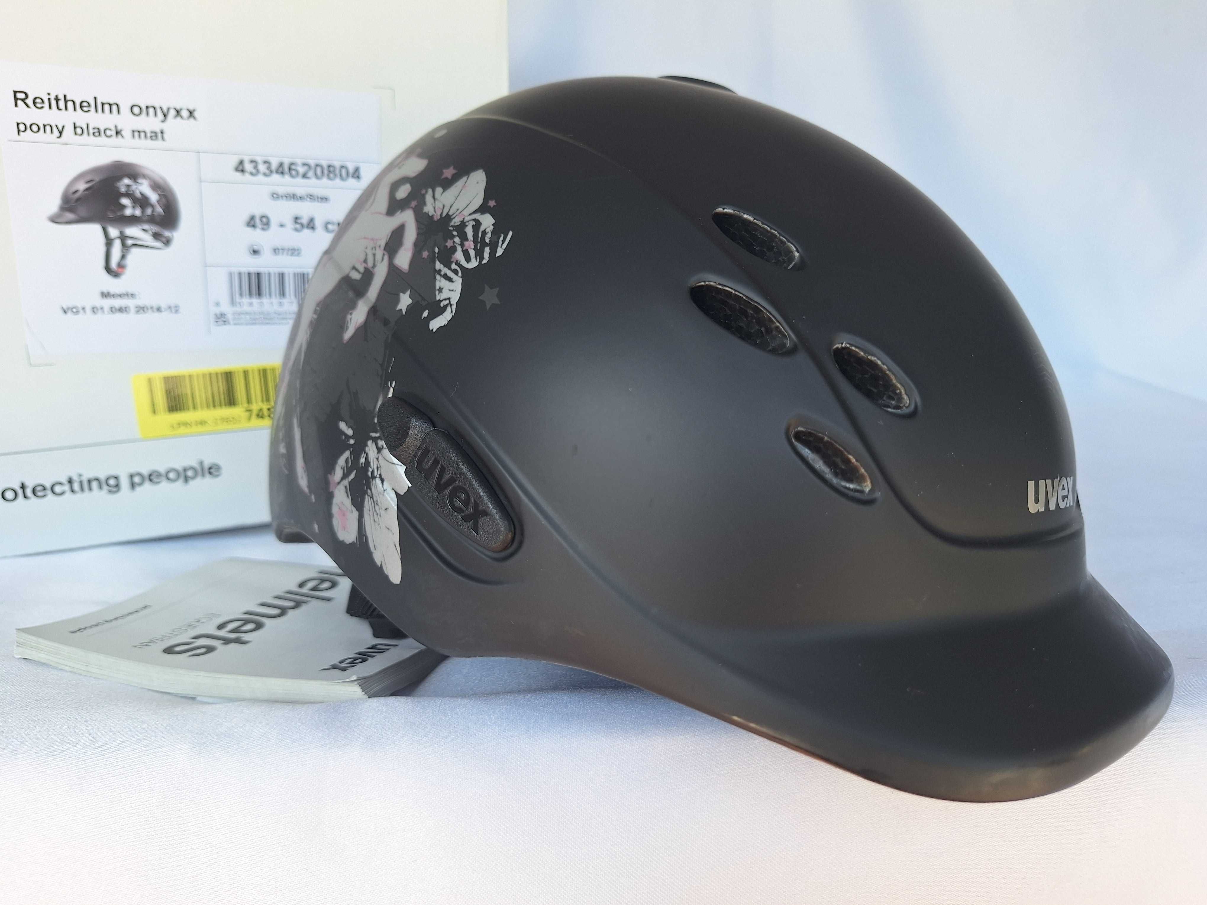 Kask jeździecki toczek Uvex Reithelm Onyxx Pony Black 3XS-XS 49-54cm