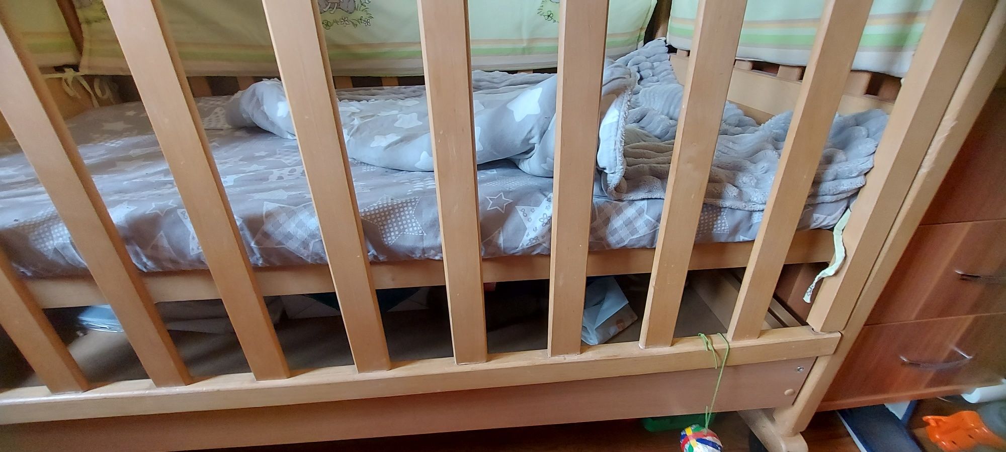 Кроватка+марас, ліжко для малюка дуб сонома