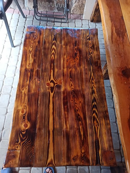 Stół drewniany zestaw ogrodowy altana