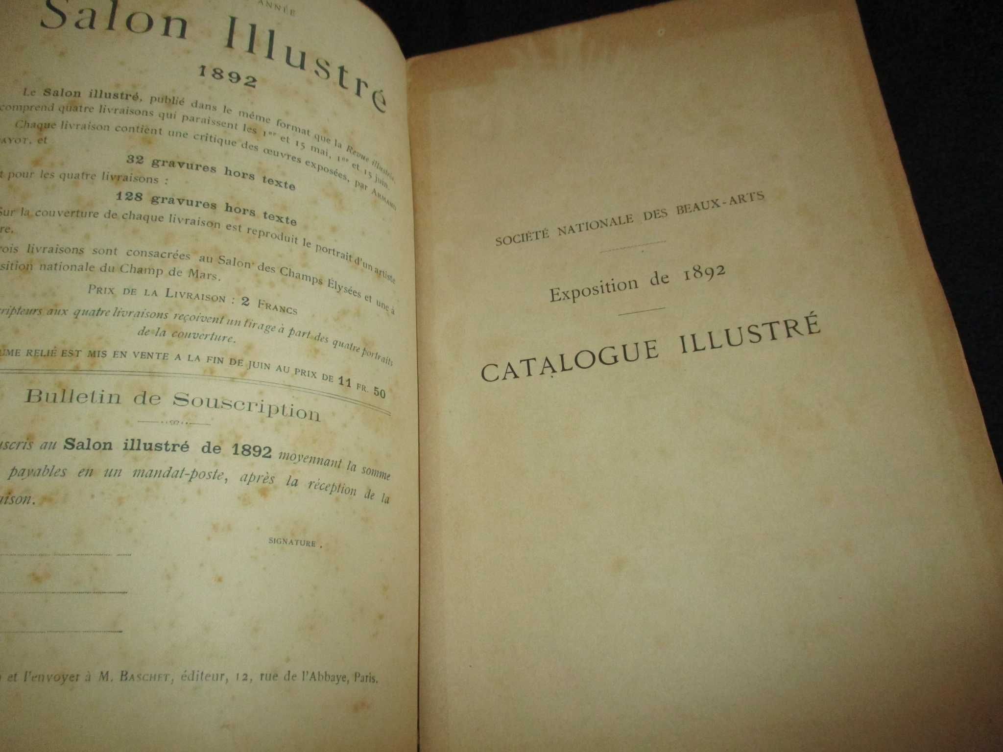 Livro Catalogue Illustré de la Société des Beaux-Arts 1892