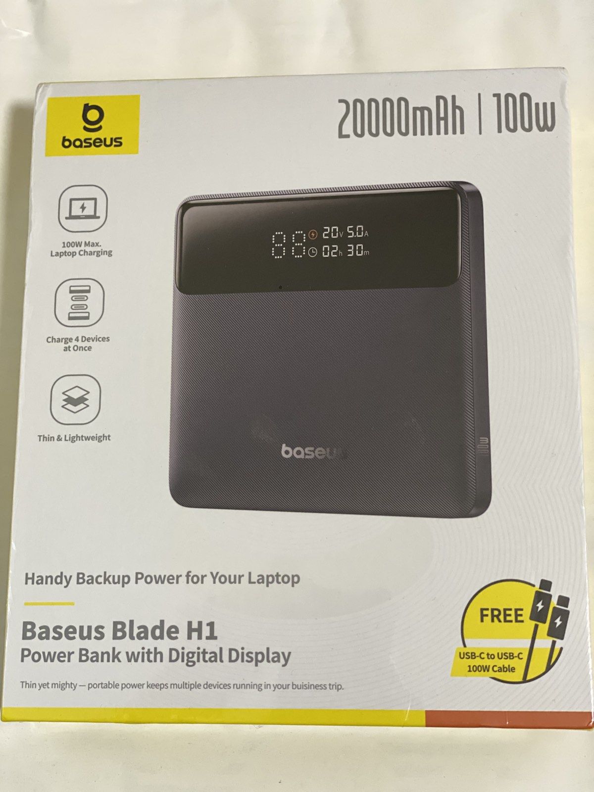 зовнішній портативний акумулятор BASEUS BLADE POWER DIGITAL DISPLAY FA