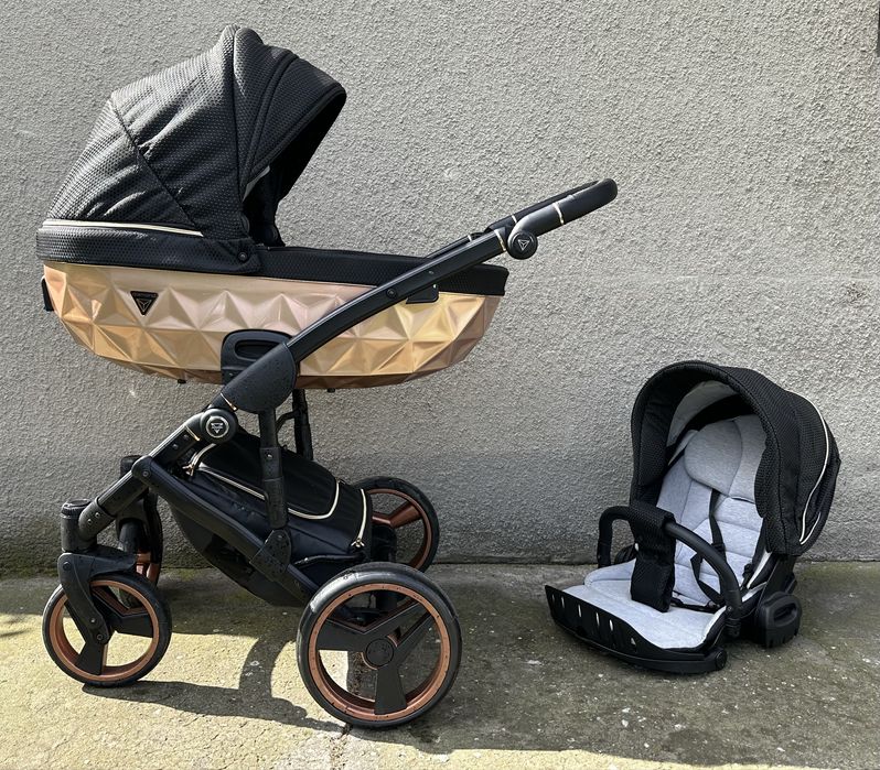 Junama Diamond Mirror Satin wózek wielofunkcyjny 2w1 Black Cooper 02