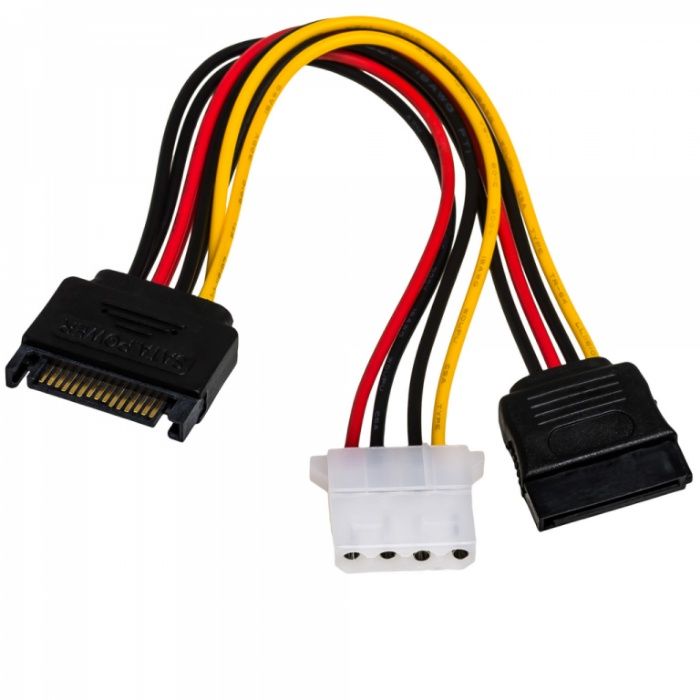 Переходник из SATA(сата) папа -> MOLEX(молекс) папа + SATA мама