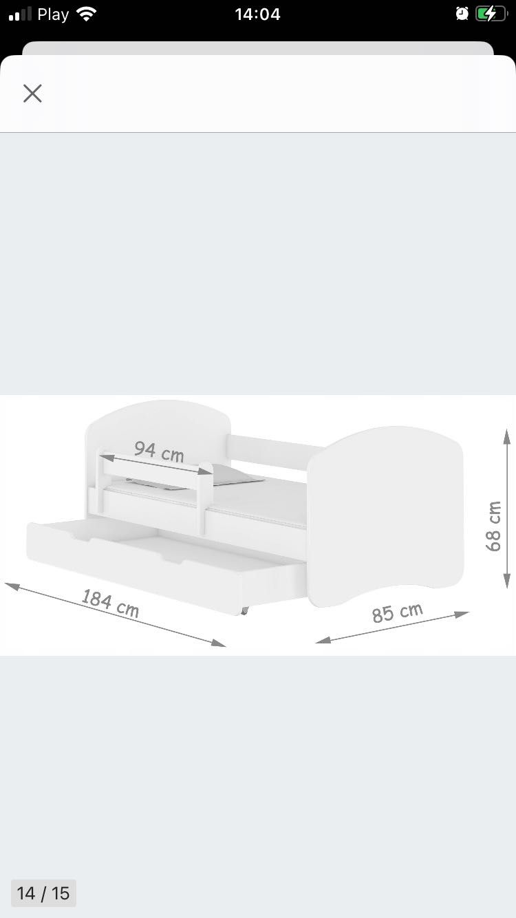 Łóżko białe 180x80 ACMA ll szuflada + dwa materace gratis