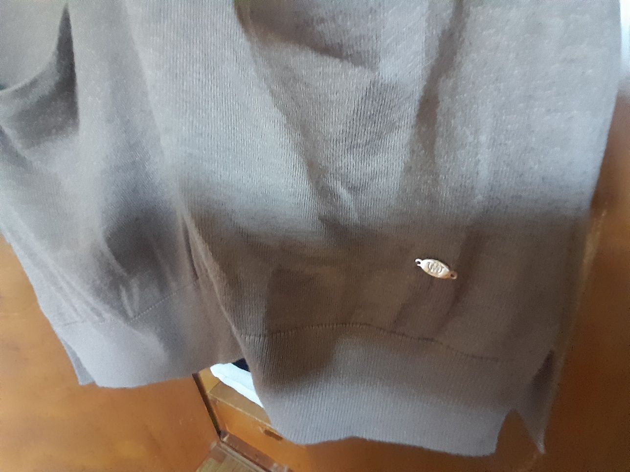 Casaco malha fina em algodão e caxemira Massimo Dutti,  beje , estado