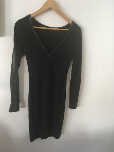 Vestido NOVO preto, marca italiana Stefanel, malha de algodão