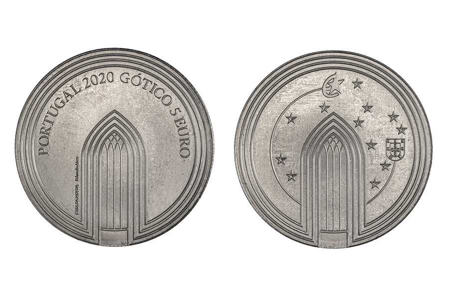 Portugal 2020 - 5 Euro Gótico - versão Proof ou Cupronickel