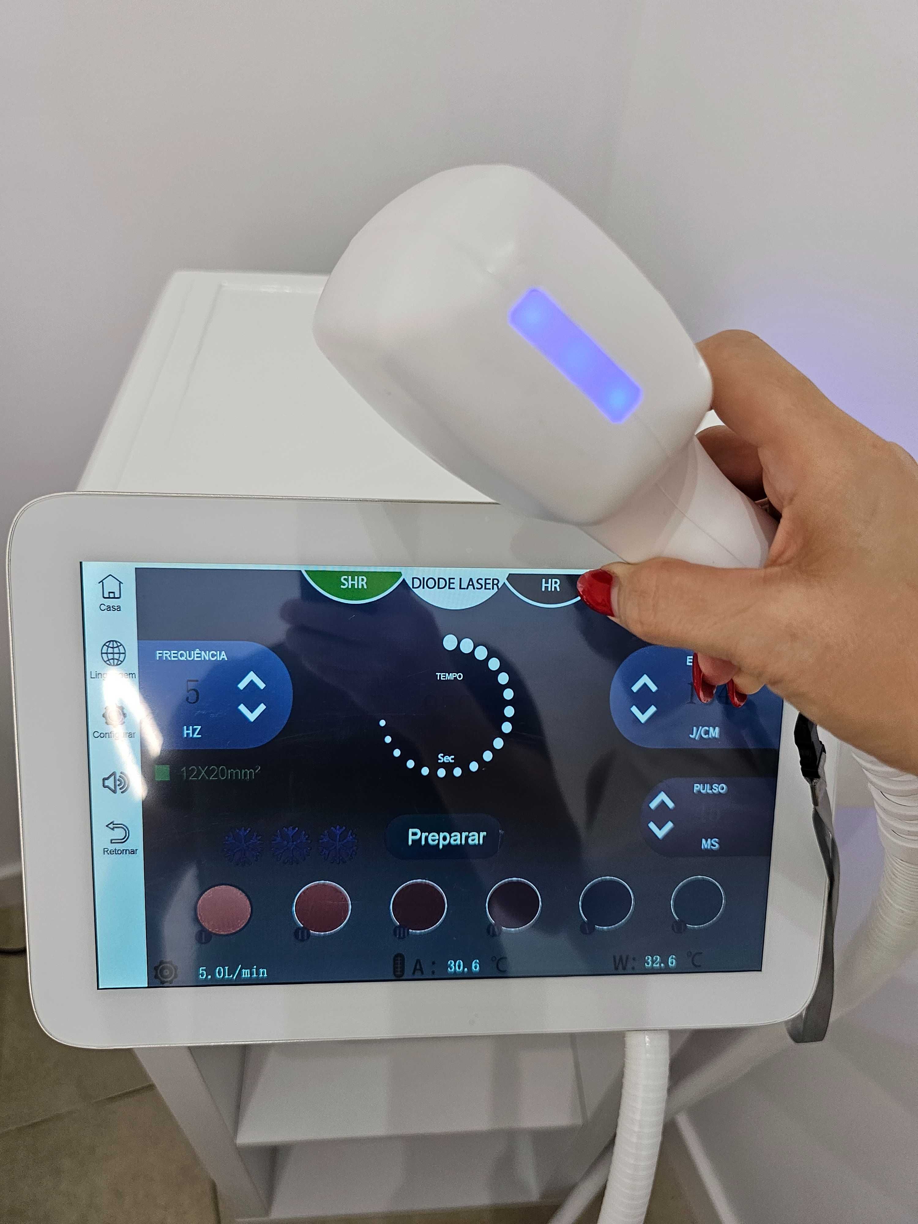 Máquina Laser depilação Tripla Onda. Equipamento Novo.