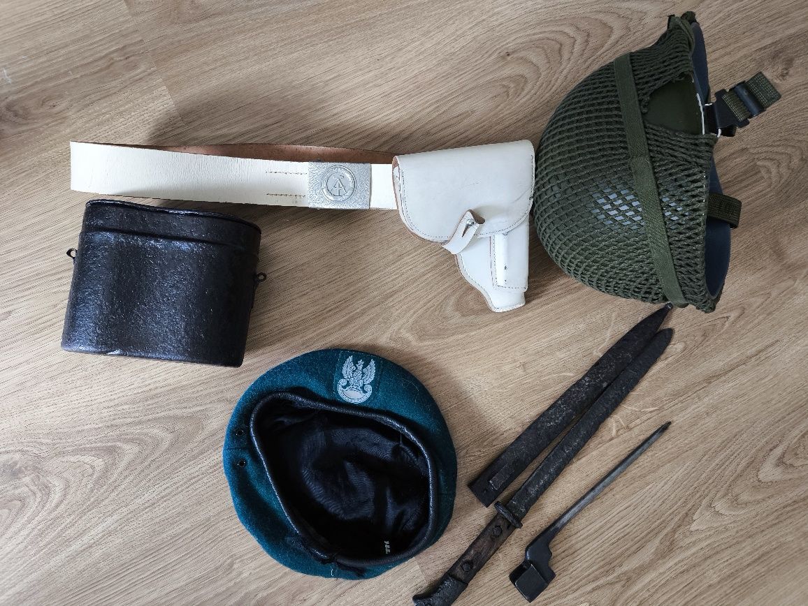 Militaria DDR,NRD,WW2, Wehrmacht, bagnety,hełm