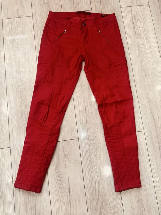 Spodnie damskie woskowane czerwone ZARA 36/38