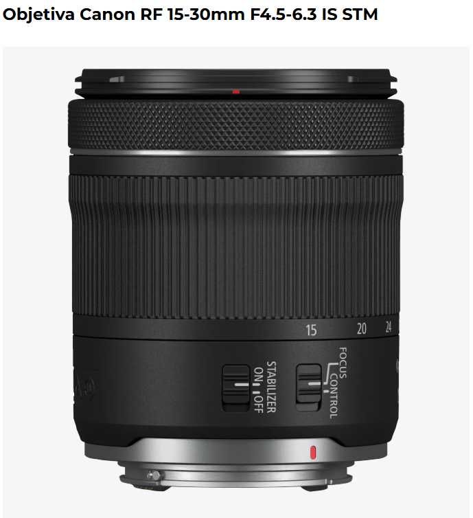 Objetiva Canon RF 15-30mm F4.5-6.3 IS STM