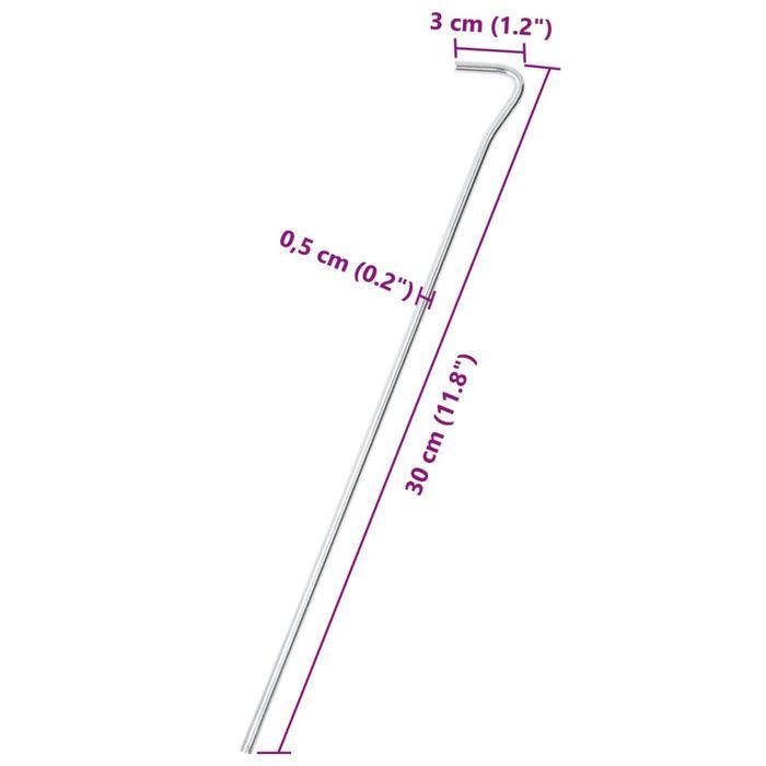 Vidaxl Śledzie Do Namiotu, 50 Szt., 30 Cm, Ø5 Mm, Stal Galwanizowana