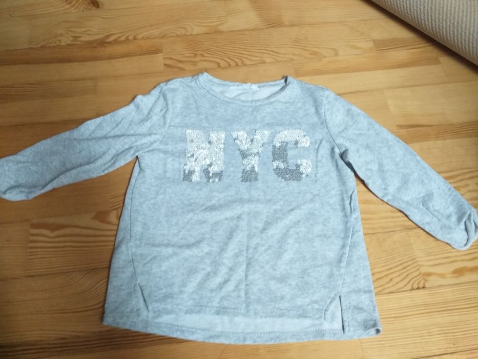 Bluzka dziewczęca  H&M napis NYC rozm. 146-152 cm