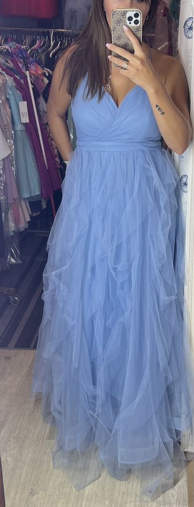 Sukienka tiulowa wesele niebieska błękitna