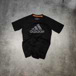 MĘSKA Koszulka Sportowa Lekka Przewiewna Adidas Duze Logo Czarna Clima