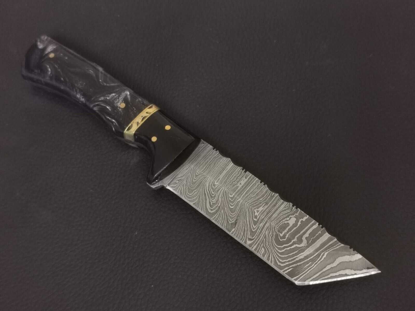 DAMAST nóż myśliwski TANTO stal damasceńska 24cm. ręcznie wykonany
