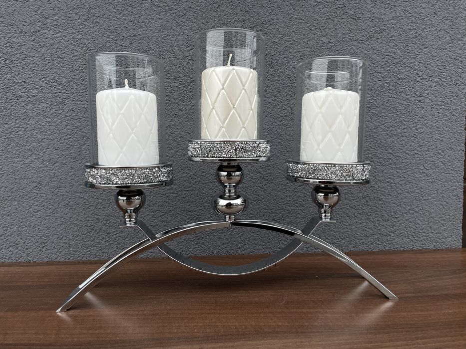 Nowoczesny świecznik na 3 świece idealny stan