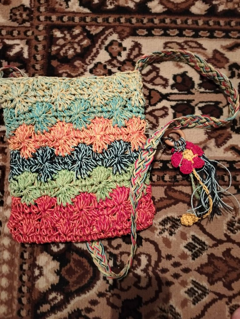 Torebka damska ze słomy ciekawa Boho eko